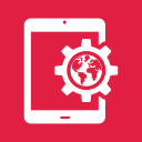 tablet + cogs icon