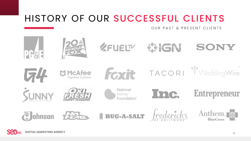 SEO Inc Clients