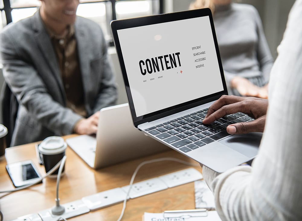 Quality Content -Laptop with the word Content